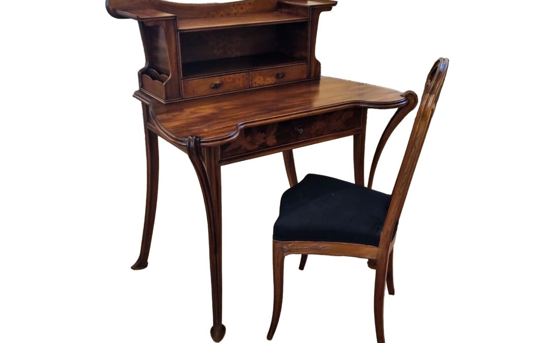 Louis Majorelle – Art Nouveau writing desk with chair