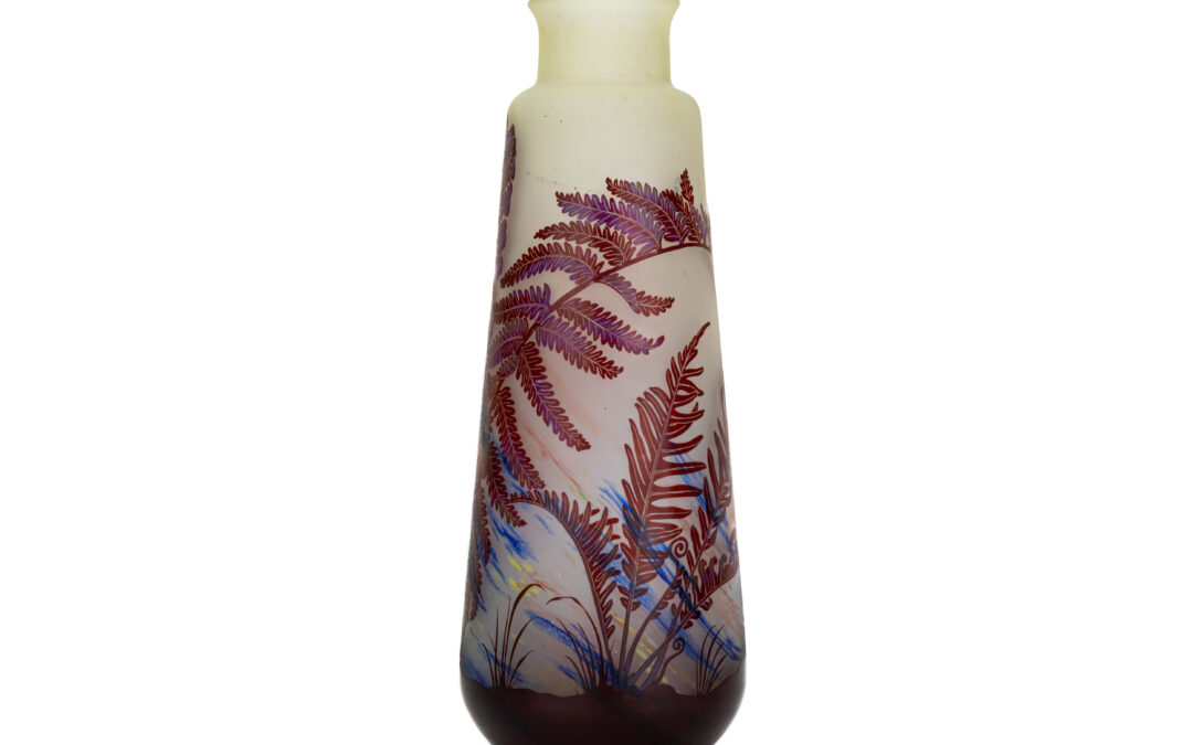 Etablissement Gallé – Ferns and wild grasses in Cameo & Marmoréen technique vase