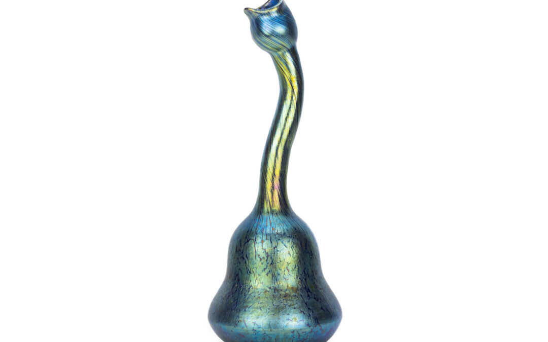 Johann Loetz Witwe – Cobalt Papillon Gooseneck vase