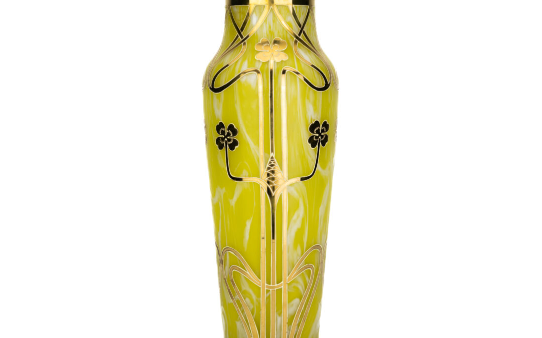 Early Loetz Jugendstil vase with gold decoration