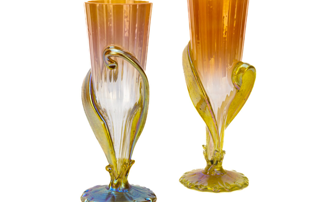 Johann Loetz Witwe – “Applied leaves” glasses