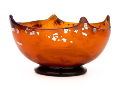 Muller Frères – Orange bowl with silver inclusions