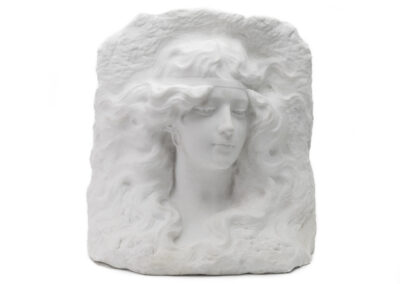 Pierre Charles Lenoir Art Nouveau Bust in white marble