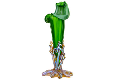 Johann Loetz Witwe – Exceptional Seashell vase in Metallin glass – 1907