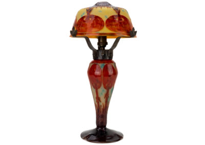 Le Verre Français – Art Deco table lamp in the “Coprin” motif – 1923 / 1926