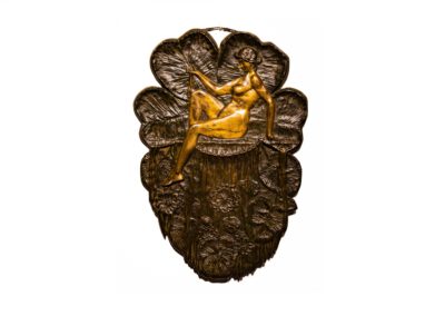 Art Nouveau bronzen plaquette – gesigneerd en gedateerd “1900”
