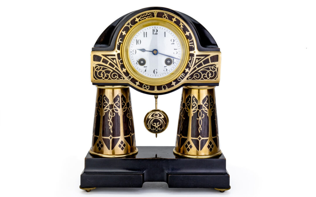 Erhard und Söhne – Jugendstil intarsia clock – 1908 / 1909