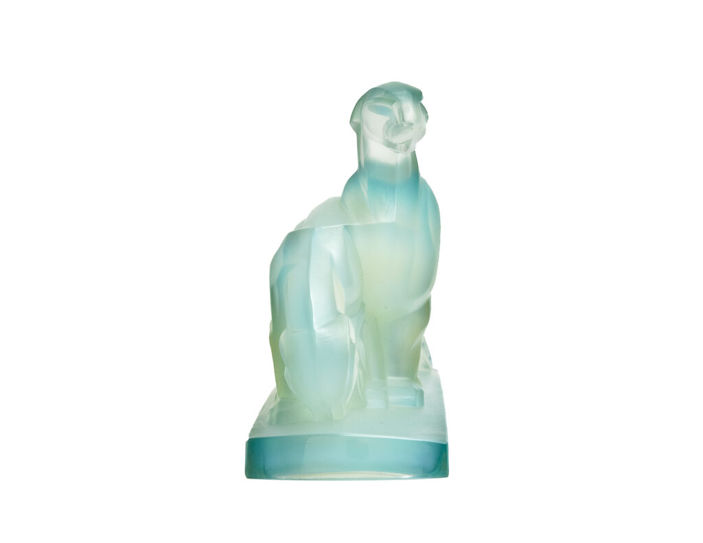 Marius Ernest Sabino press glass sculpture model Les panthères or Panther