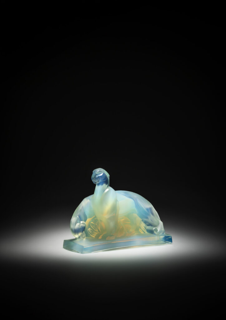 Marius Ernest Sabino press glass sculpture model Les panthères or Panther