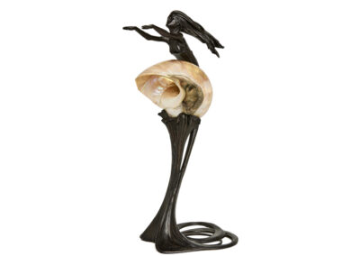 Gustav Gurschner – Jugendstil lamp with Turbo marmoratus shell, 1898