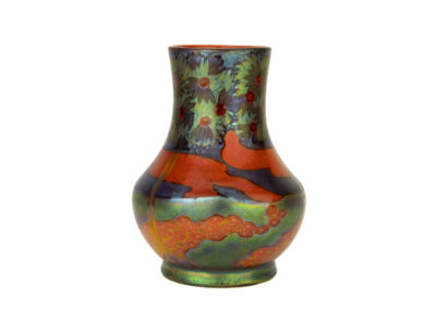 Zsolnay, Pècs – Eosin Art Nouveau landscape vase
